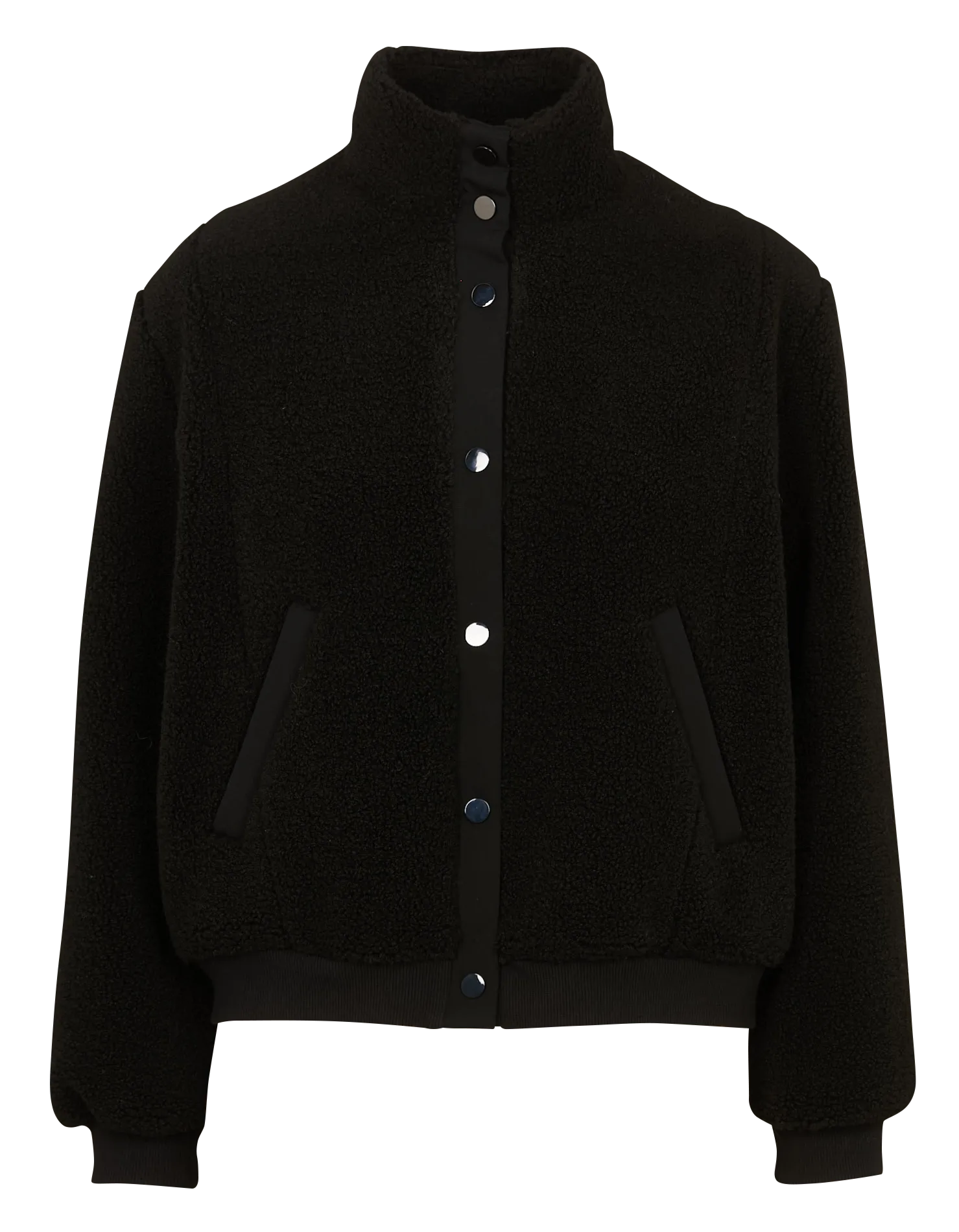 Blouson droit en sherpa Noir