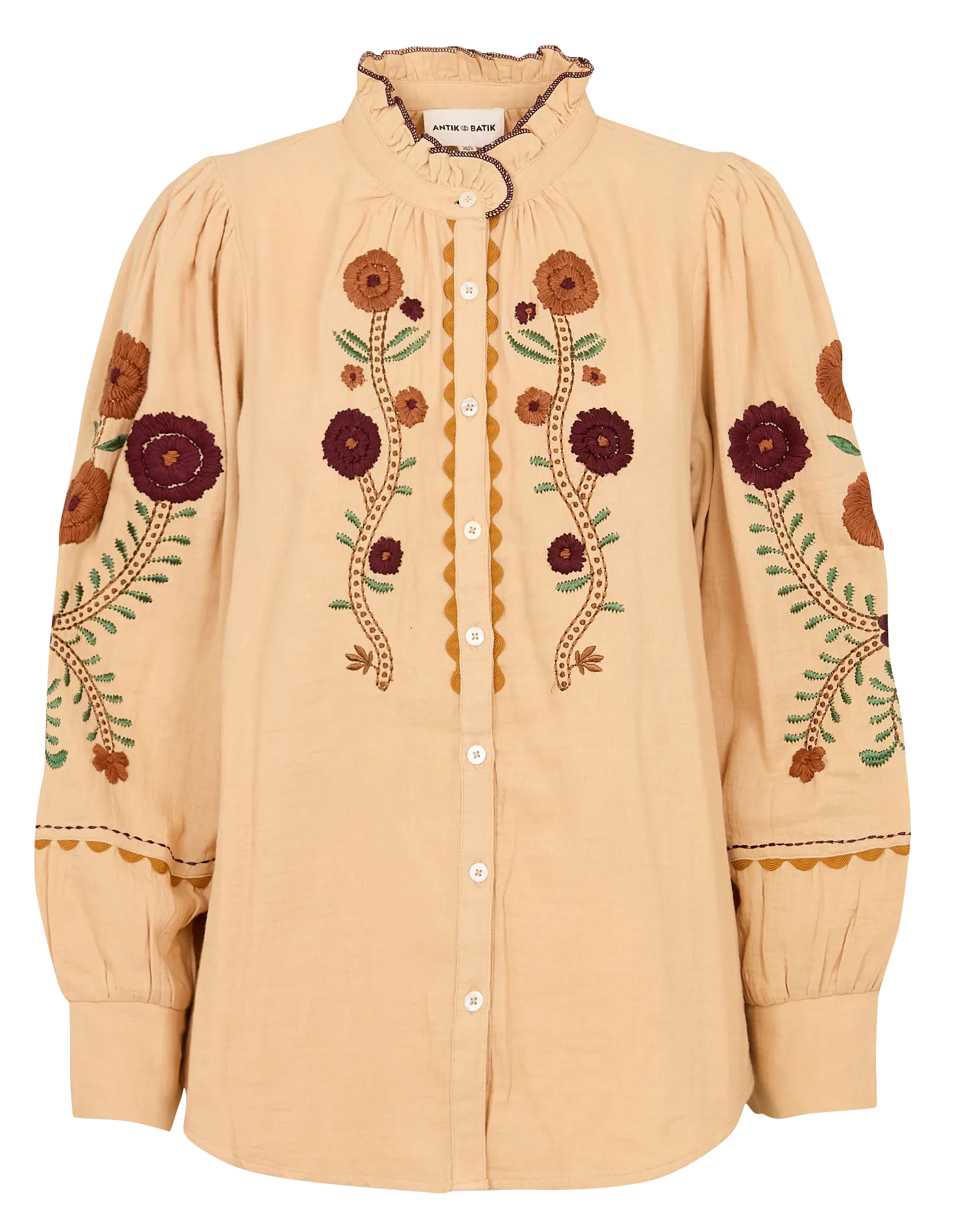 Chemise ample col victorien en coton Blanc SUN