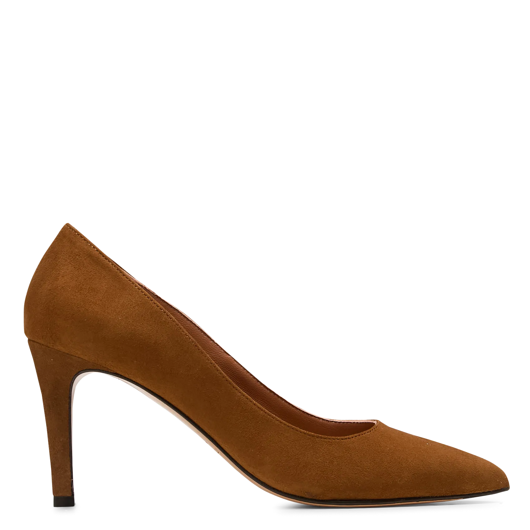 Escarpins pointus en cuir velours Marron DARIA