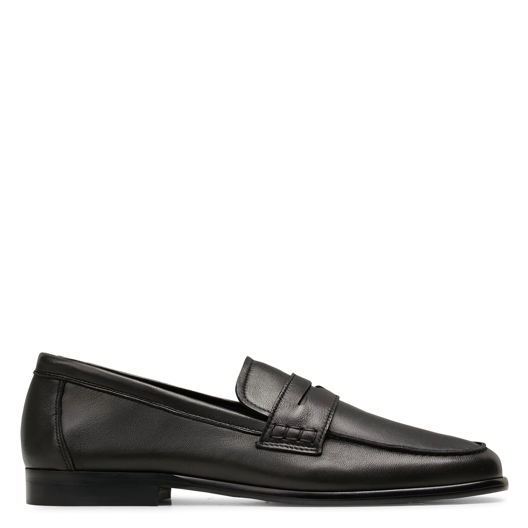 Mocassins unis en cuir lisse Noir OREO