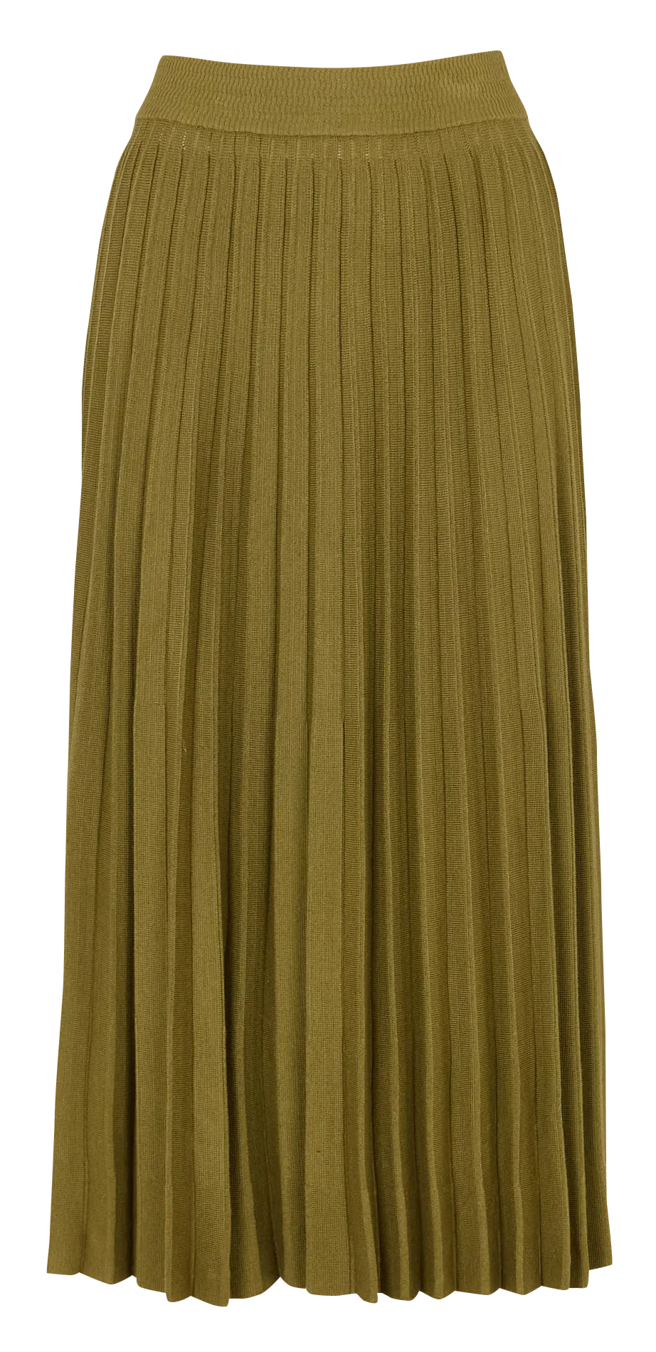 Jupe midi plissée en maille Kaki JANIE