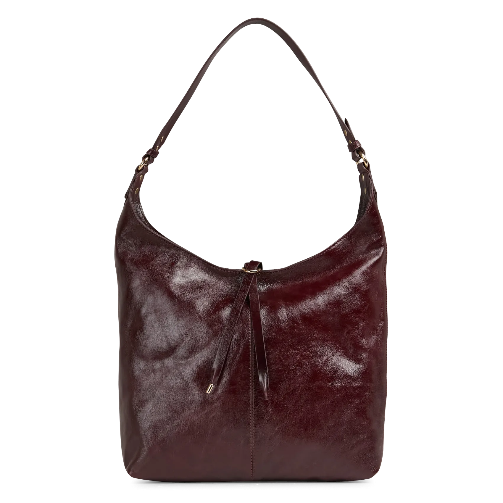 Sac porté épaule uni en cuir Violet SOPHIE