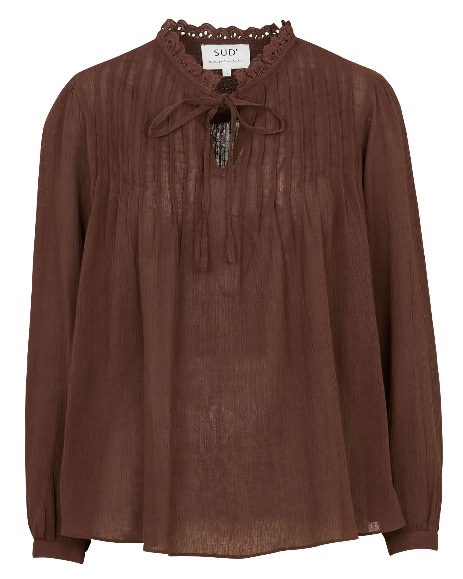 Blouse col tunisien Marron TONNY