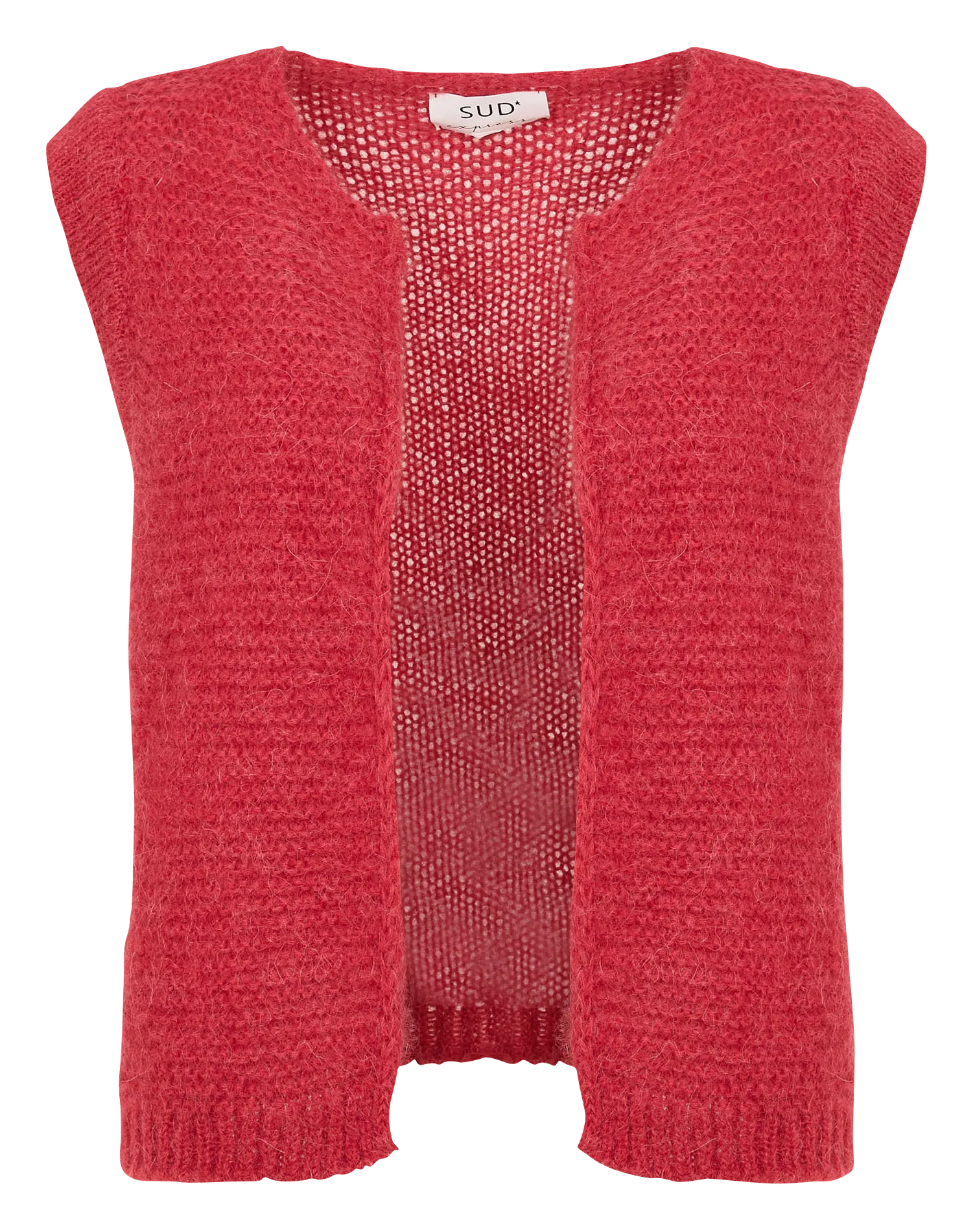Gilet court en mohair et alpaga Rouge GOTANA