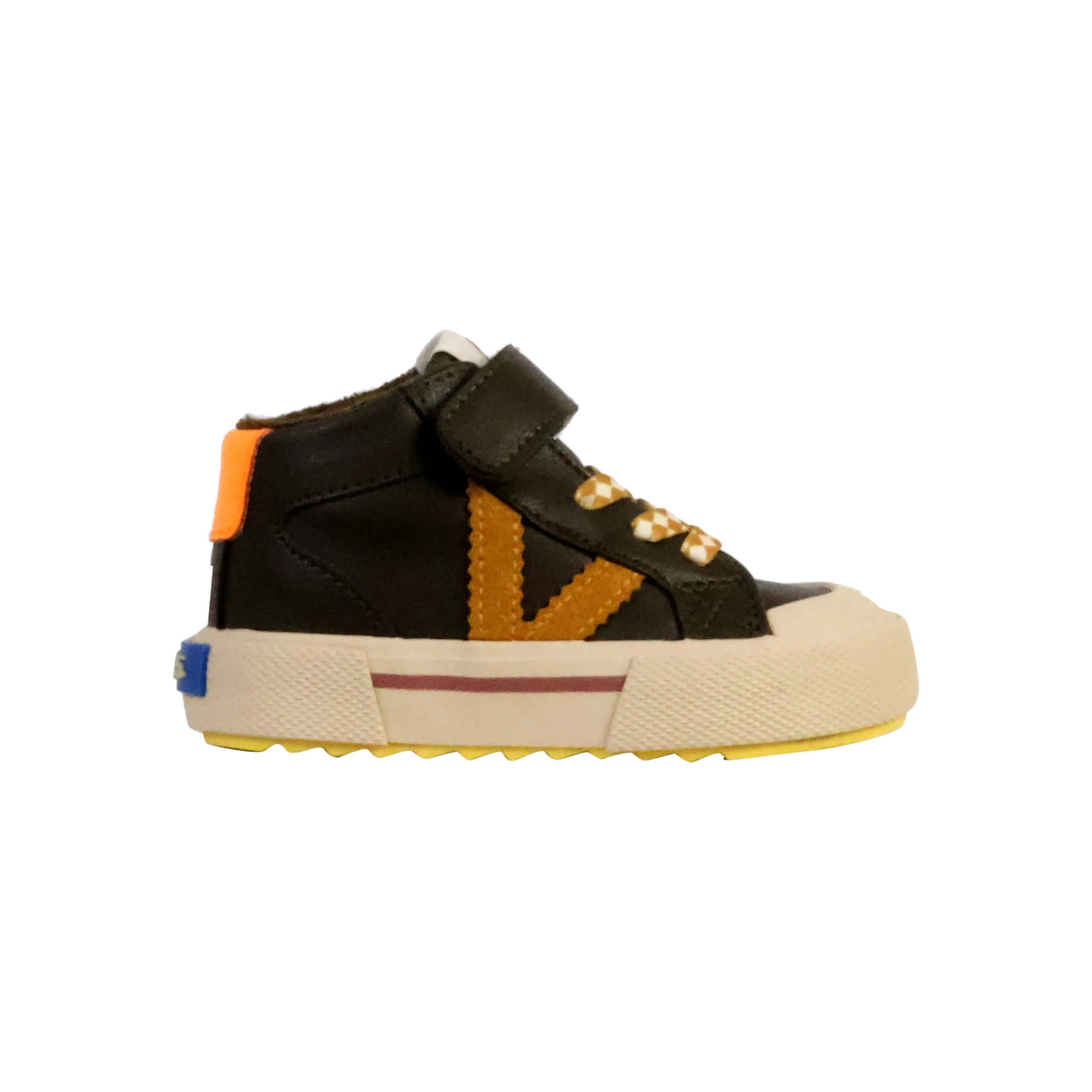 Basket montante à scratch enfant Kaki