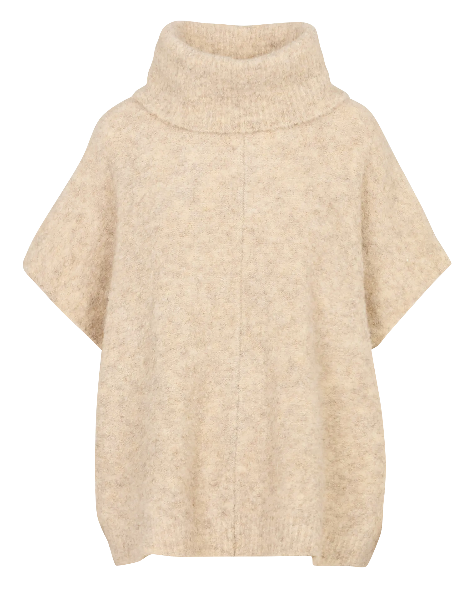 Pull col roulé ample sans manches Beige LIROY