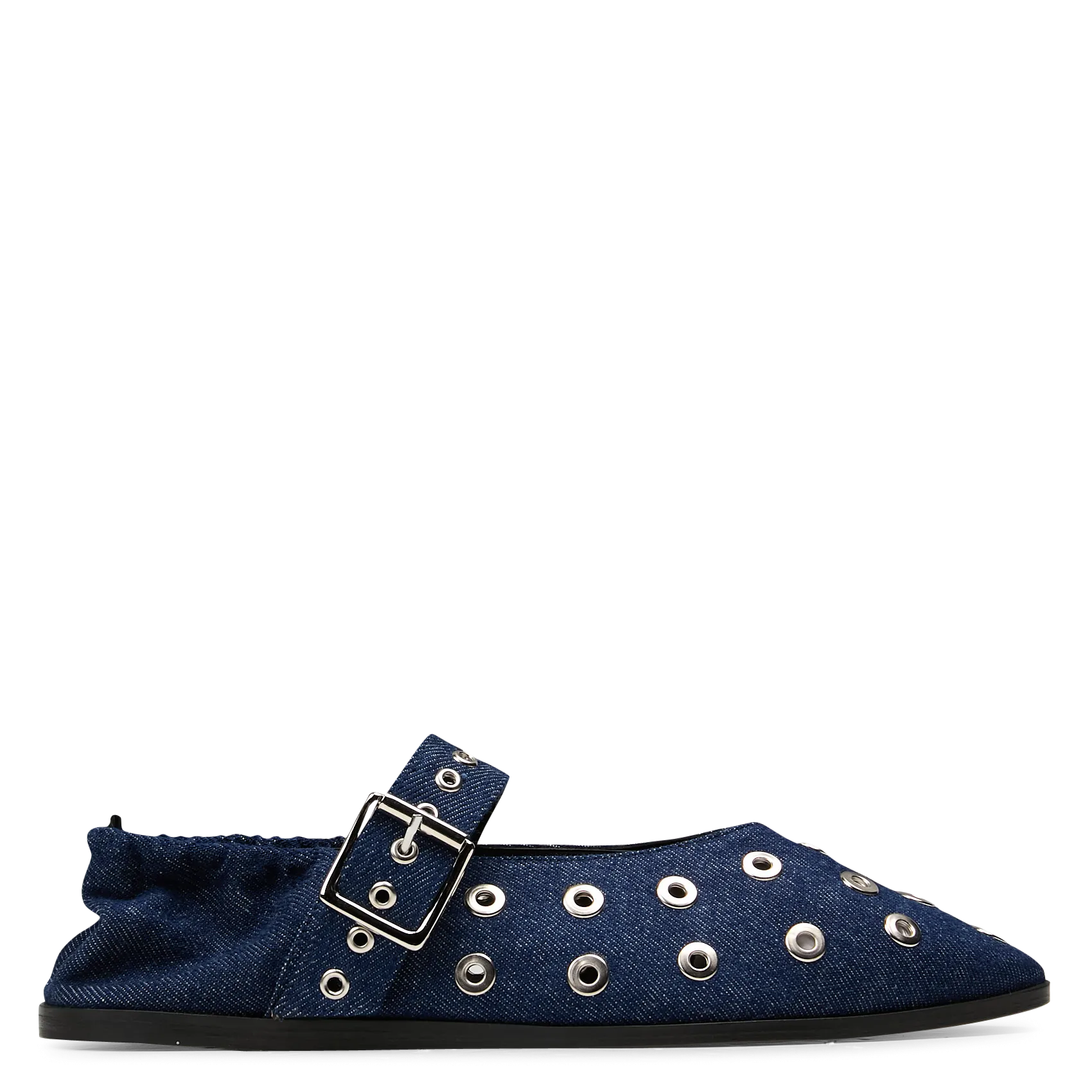 Ballerines en cuir à oeillets Bleu GIA