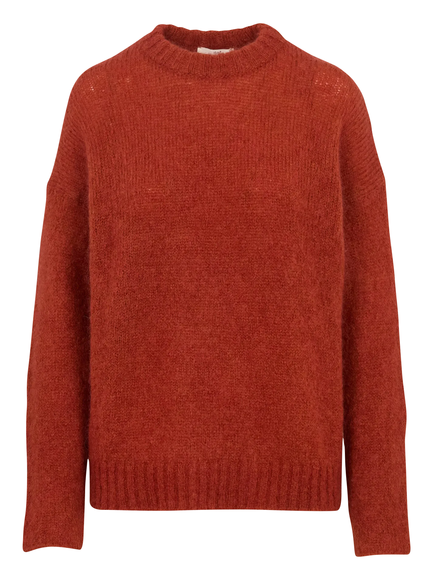Pull ample col rond en mohair mélangé Rouge MELINA