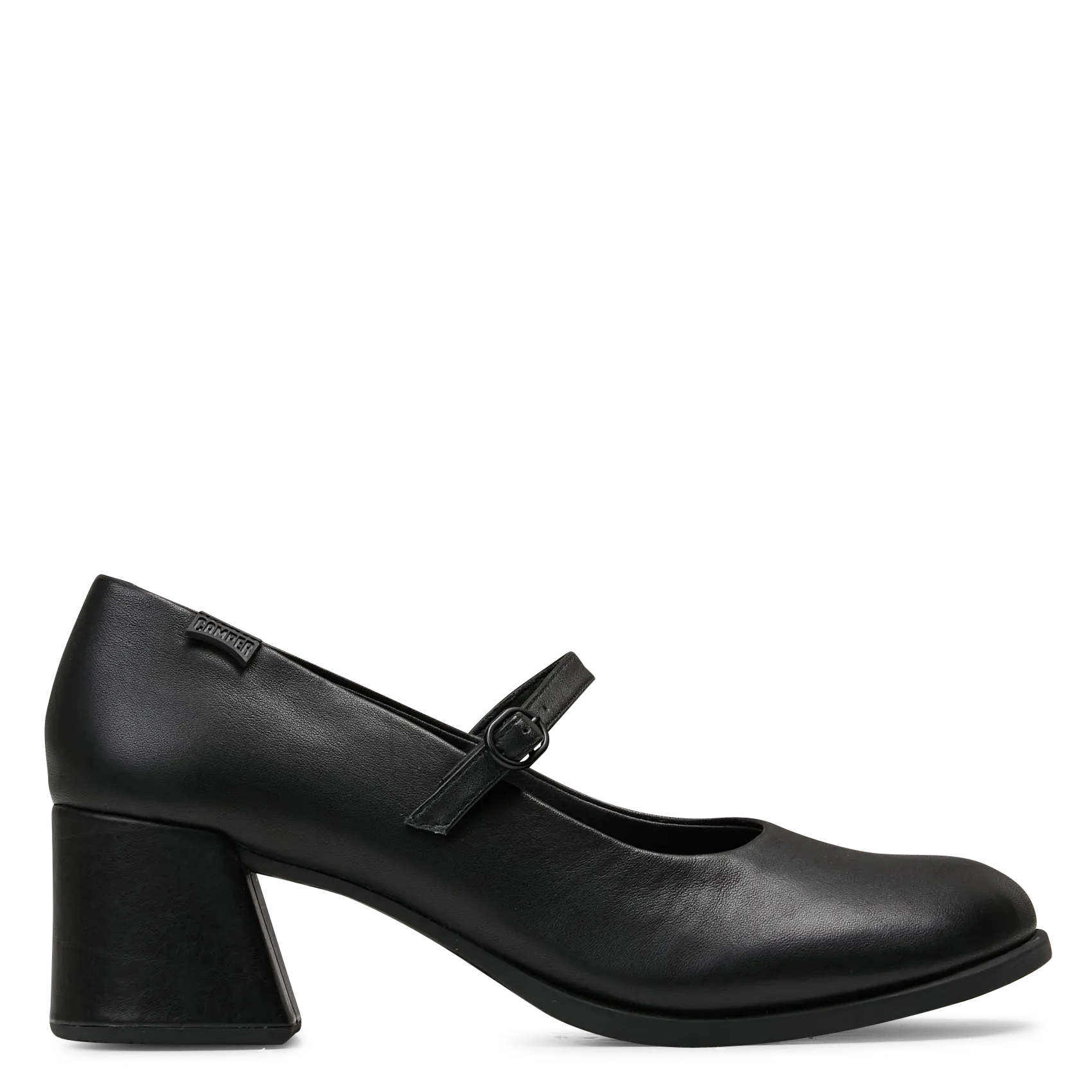 Ballerines à talons unies en cuir Noir KORA