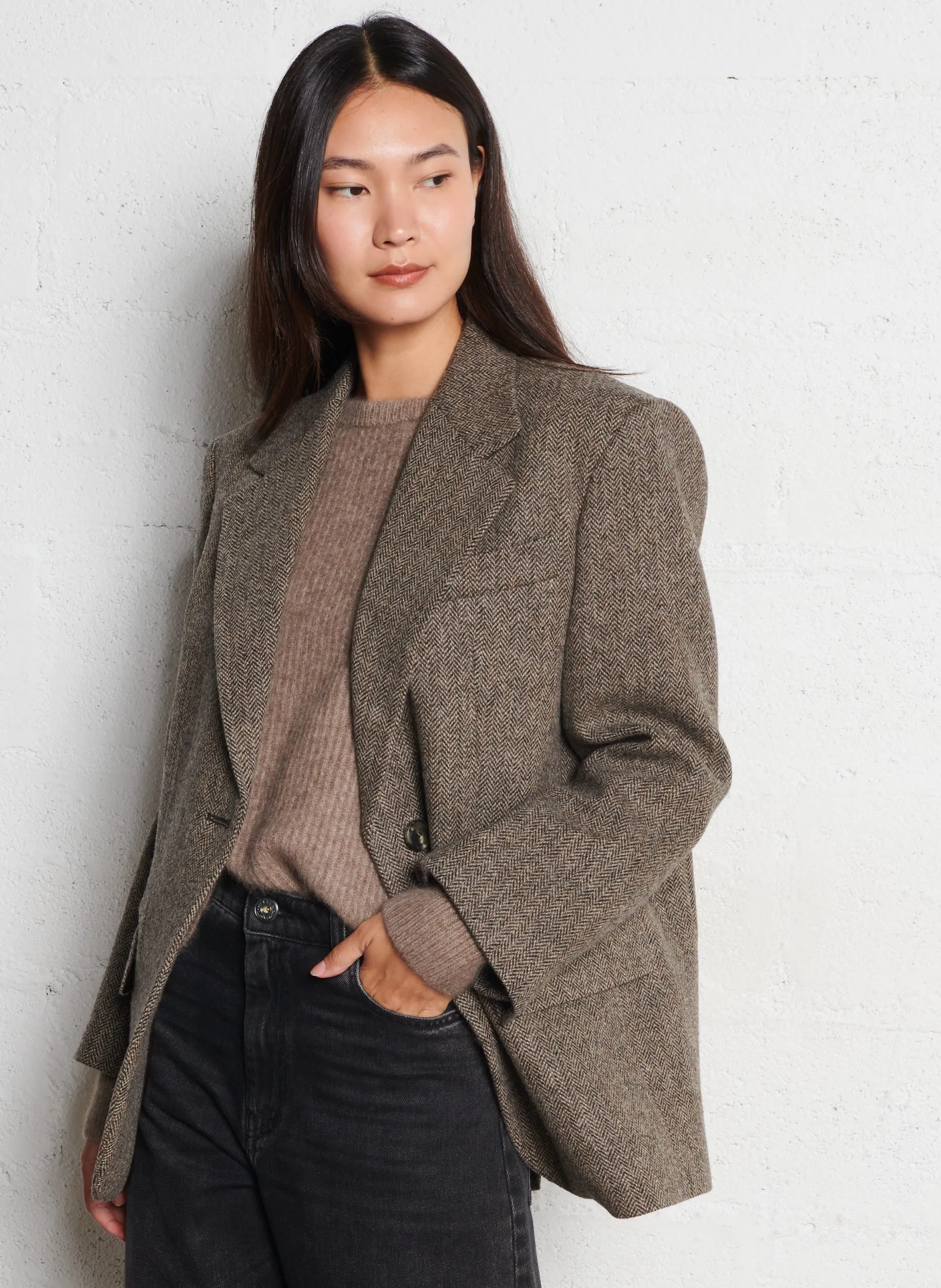 Veste de tailleur en laine Marron TRONTO