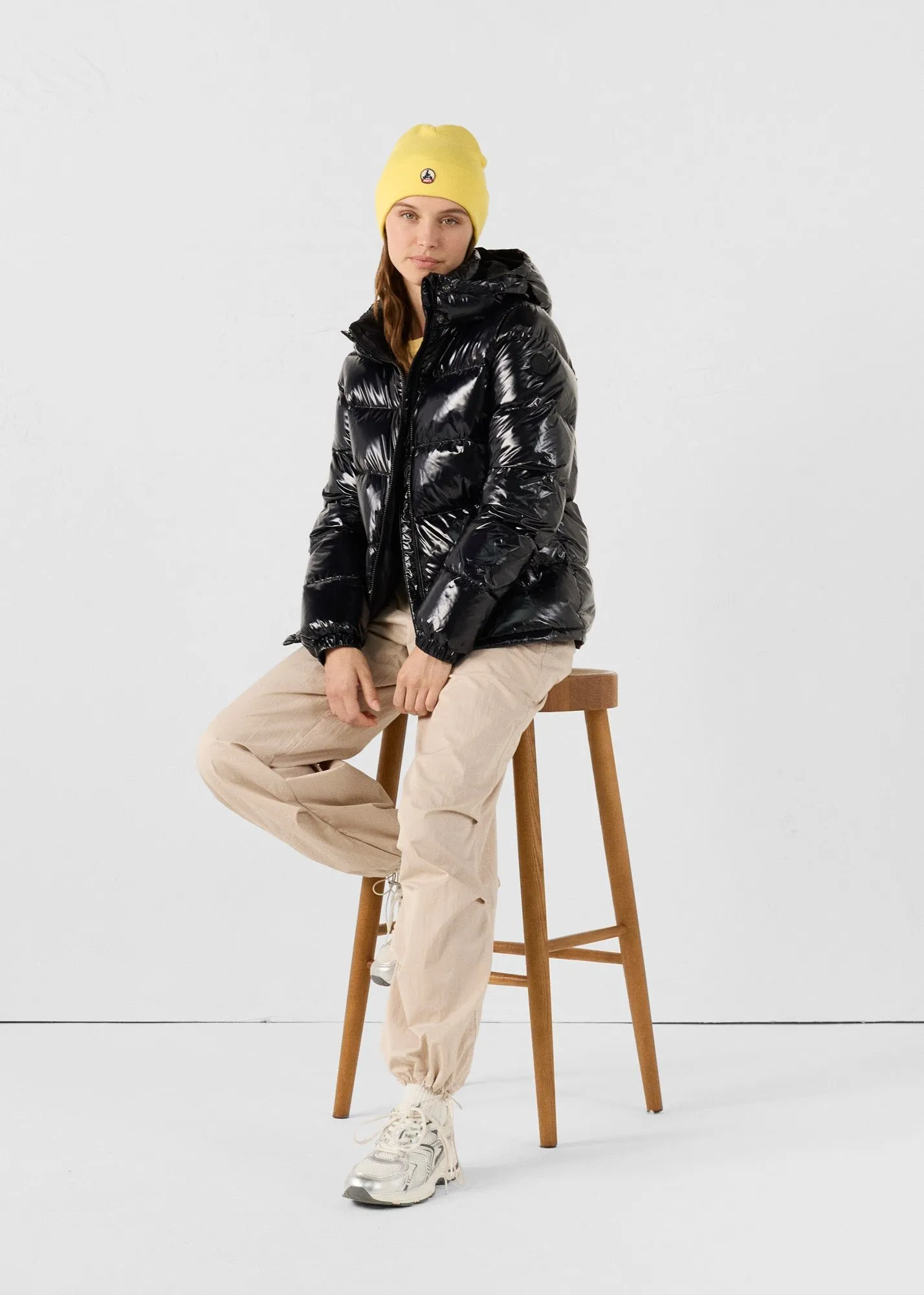 Doudoune grand froid laquée esprit puffer prague laquée Noir