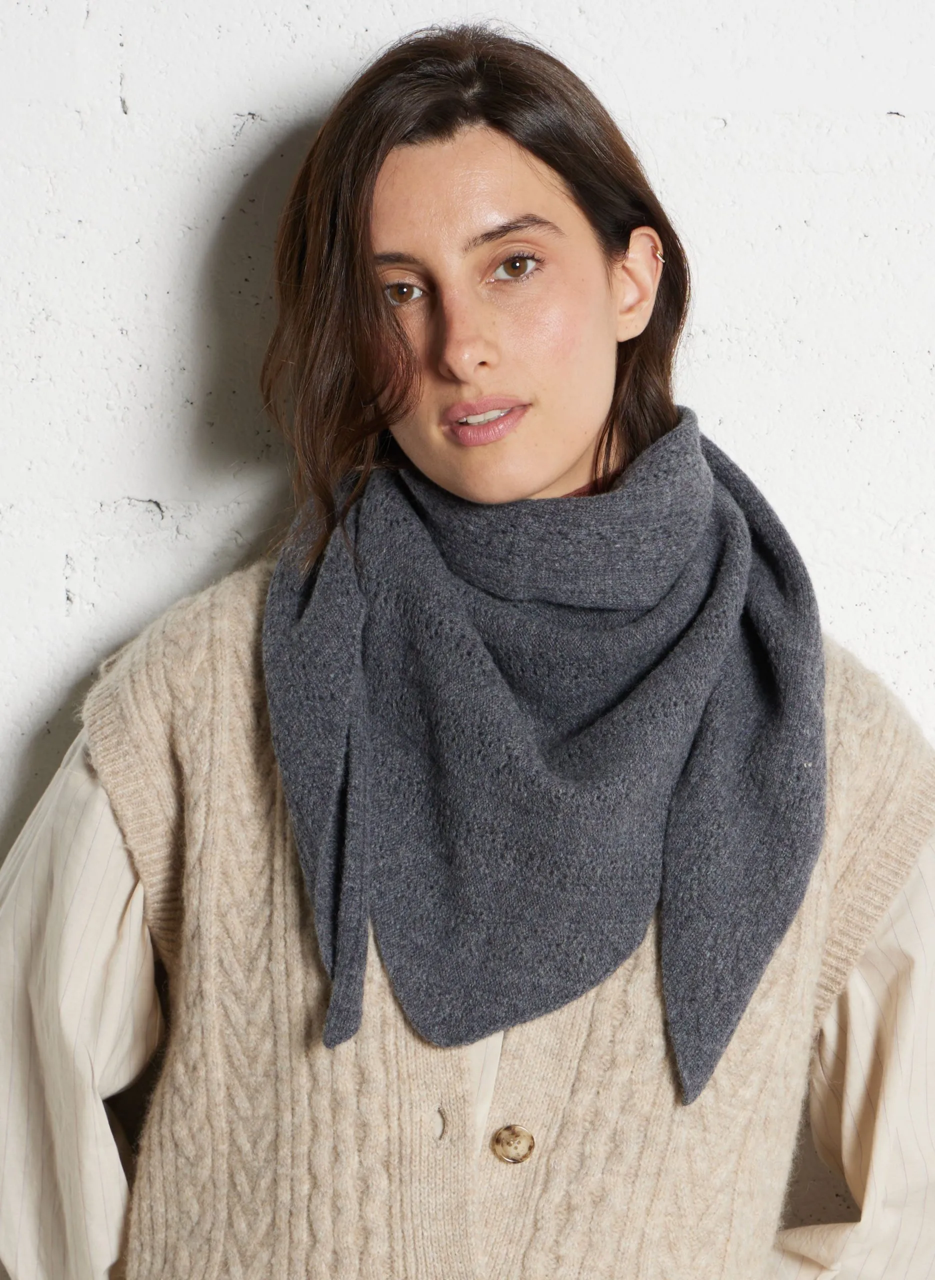 Echarpe en laine Gris ALMA