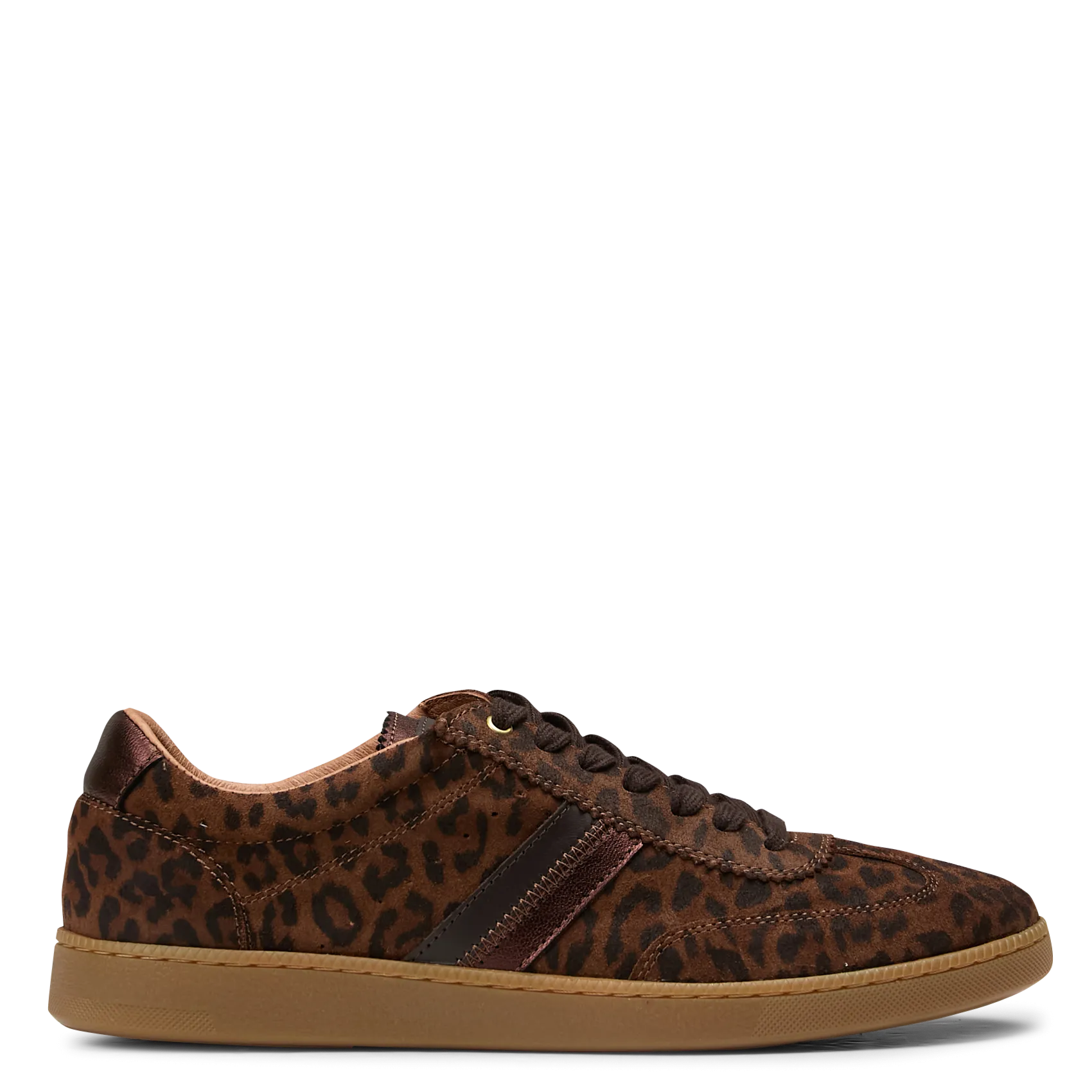 Baskets basses léopard en cuir Marron LELLIA