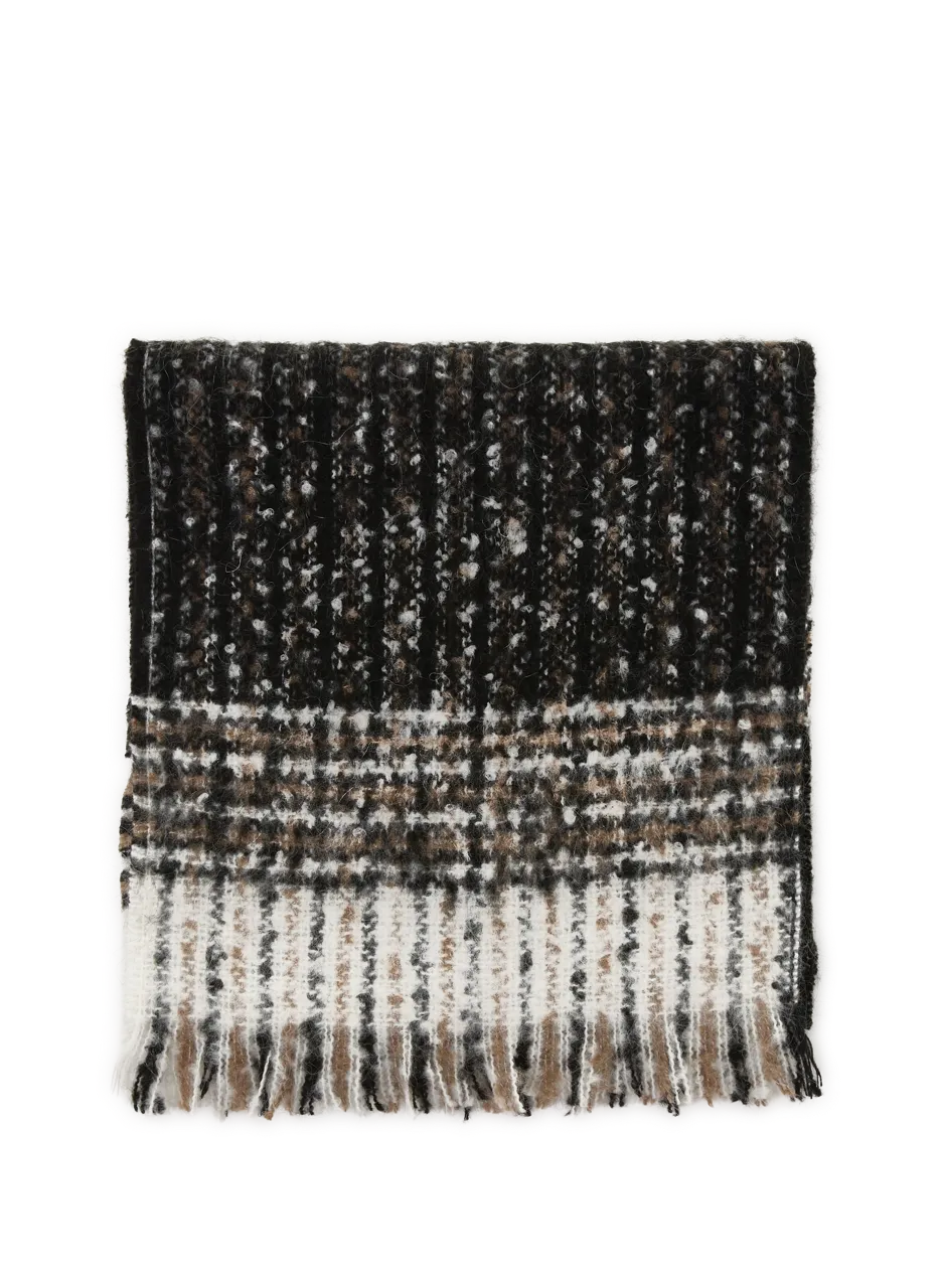 Echarpe à carreaux à bords effilés Multicolore