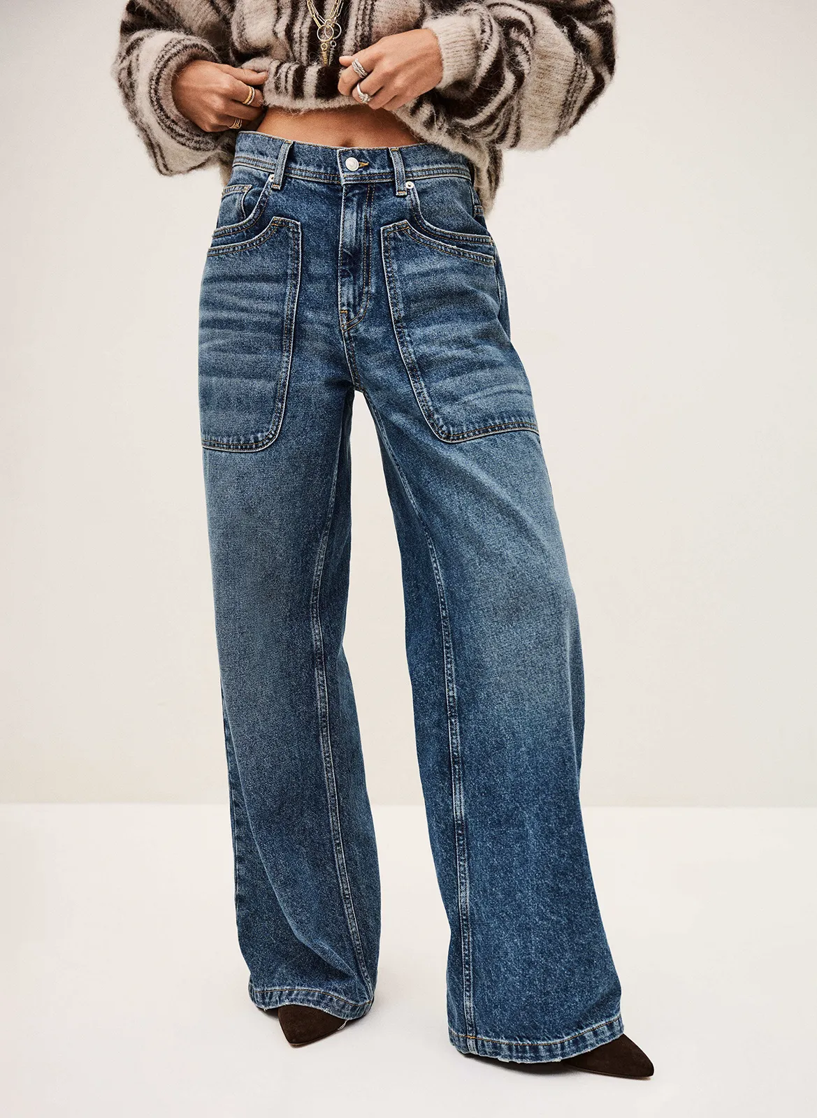 Jean large délavé Bleu ZOEL