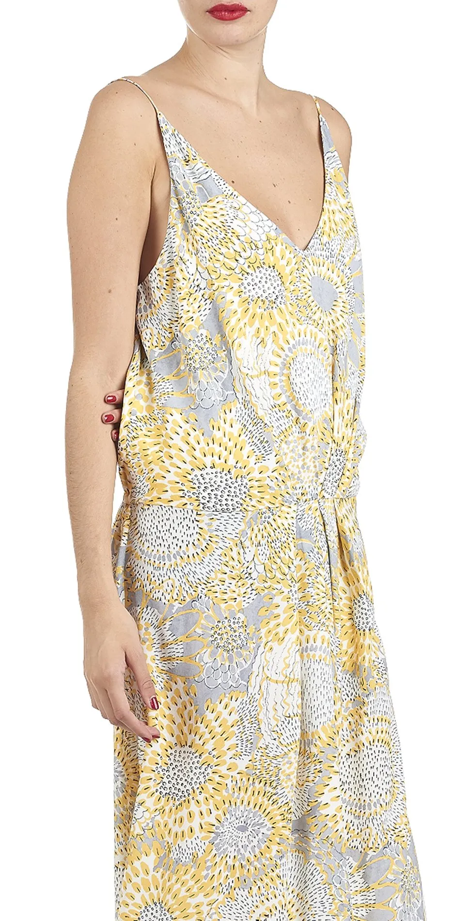 Robe cintrée imprimée Jaune