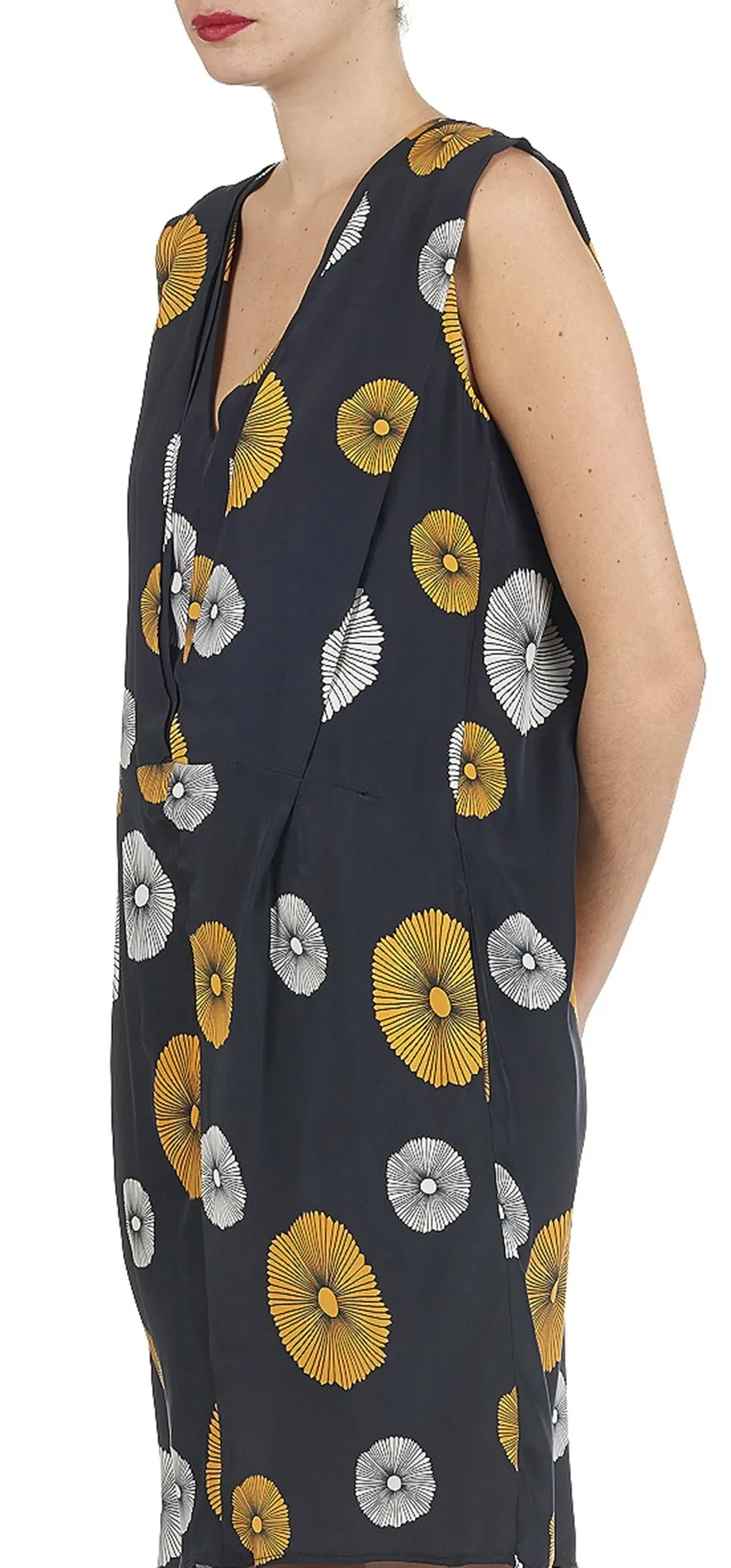 Robe imprimée en soie Orange