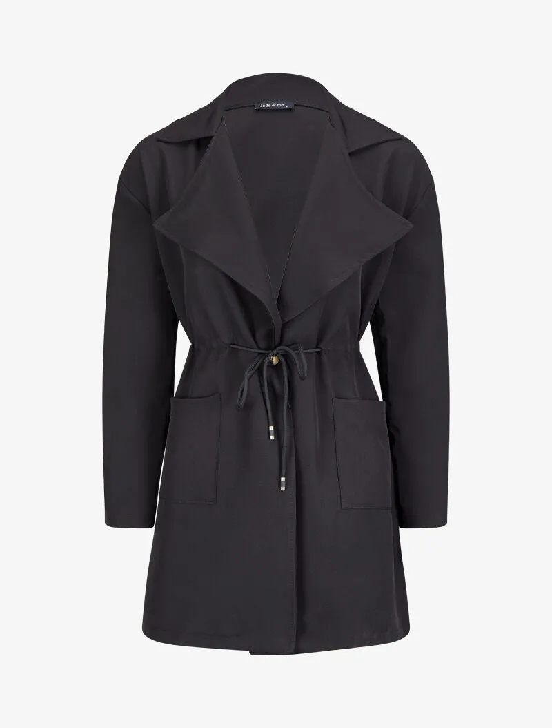 Veste oversize avec liens de serrage - Noir