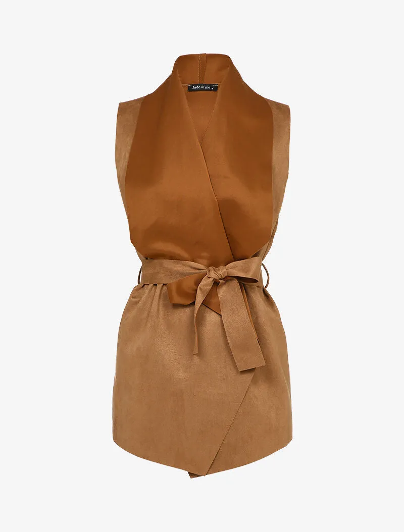 Veste en suédine sans manches - Camel