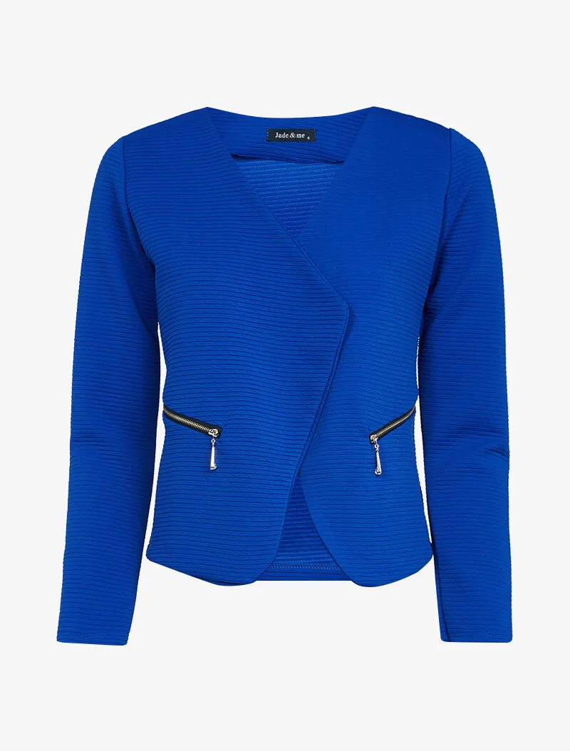 Veste rayée à pans biseautés - Bleu électrique