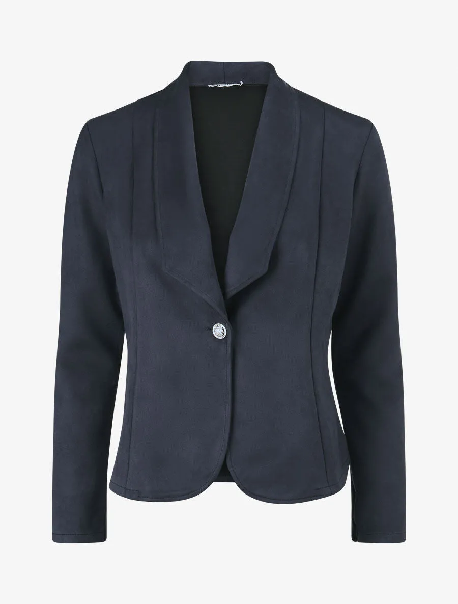 Veste en suédine col tailleur - Marine