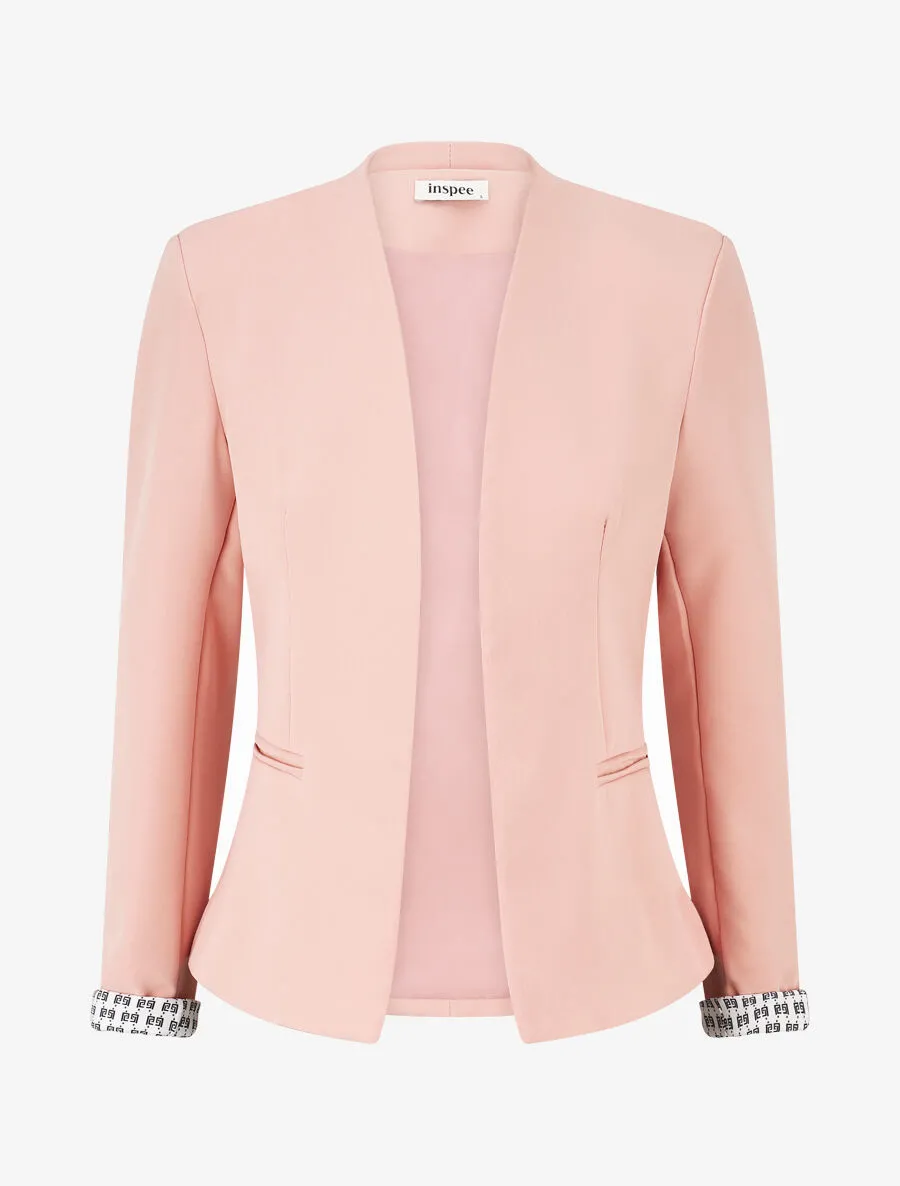 Veste droite à épaulettes - Rose