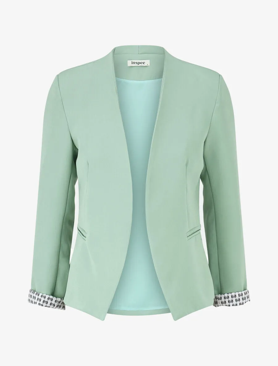 Veste droite à épaulettes - Vert clair