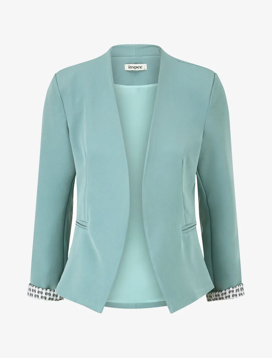 Veste droite à épaulettes - Vert d'eau