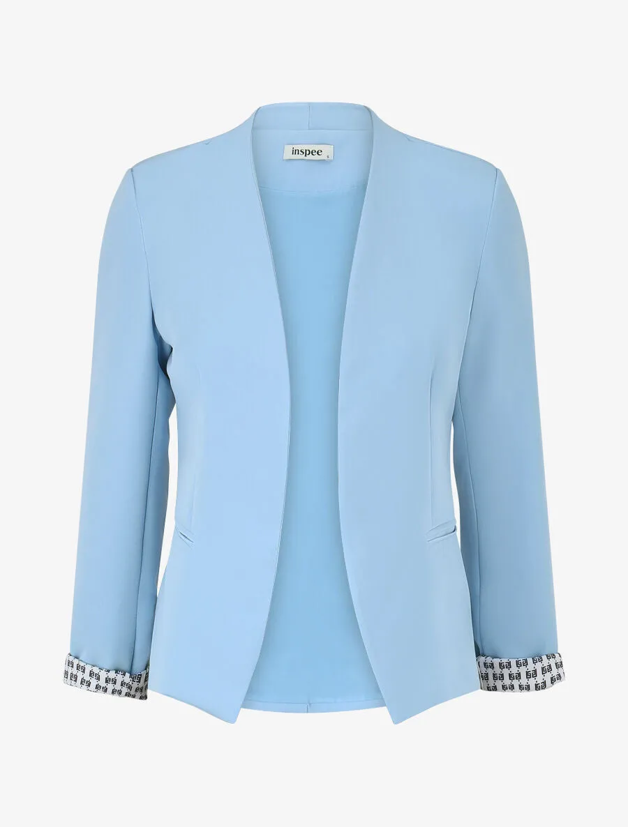 Veste droite à épaulettes - Bleu ciel