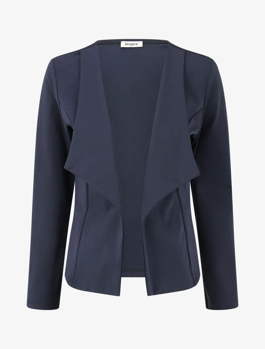 Veste en coton à col droit - Marine