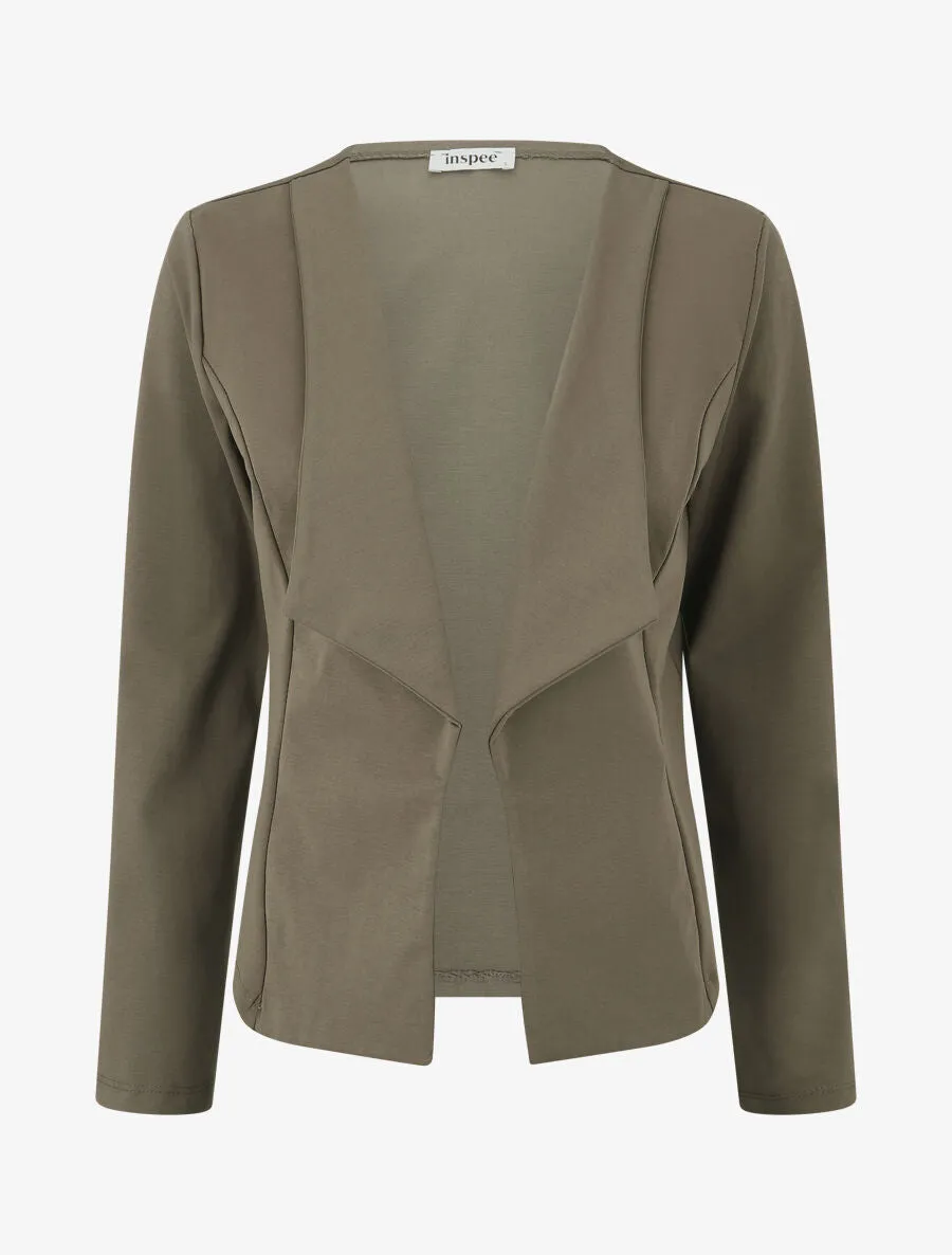 Veste en coton à col droit - Kaki