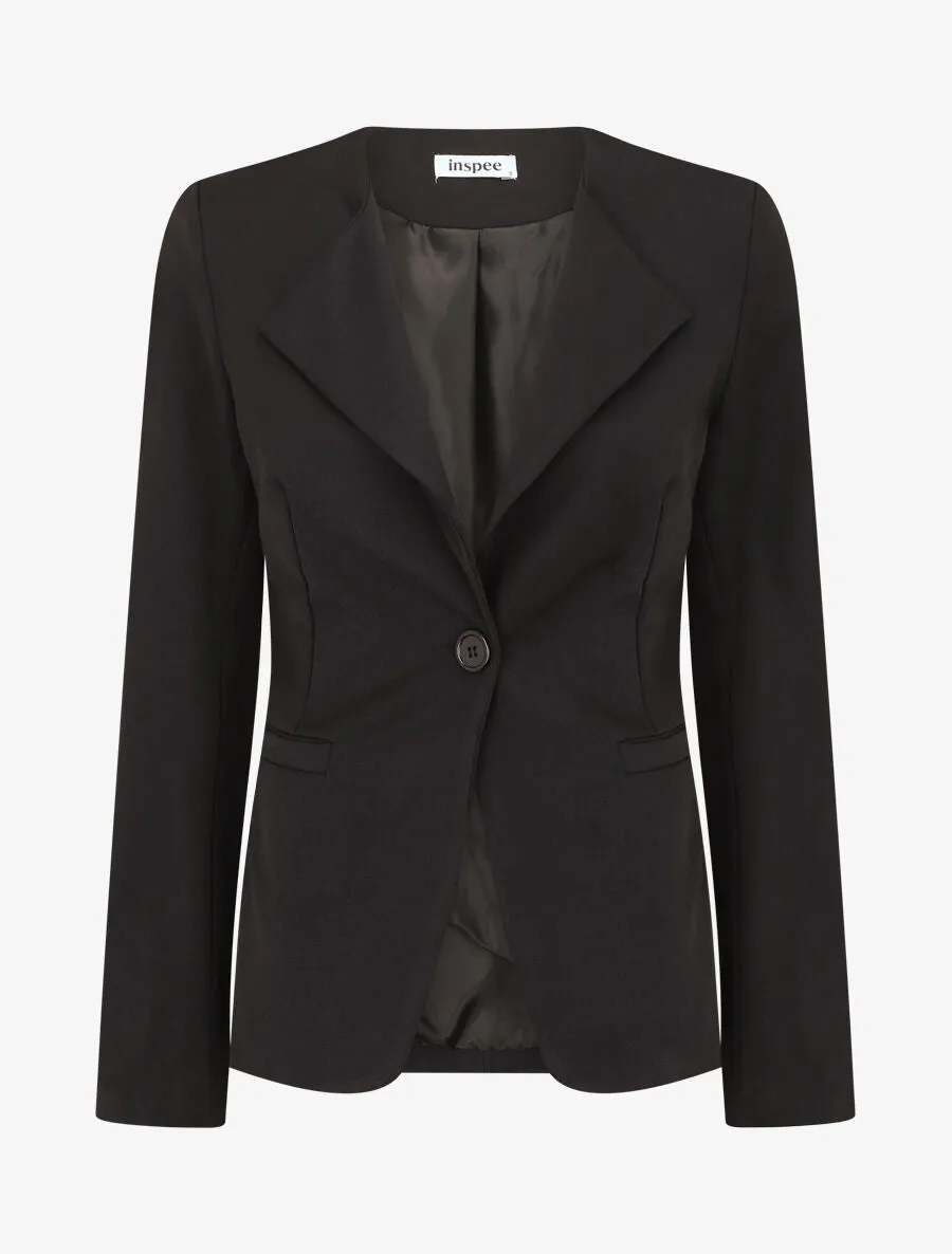 Veste unie boutonnée - Noir