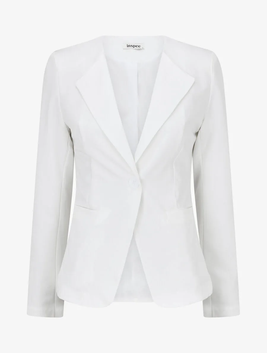 Veste unie boutonnée - Blanc