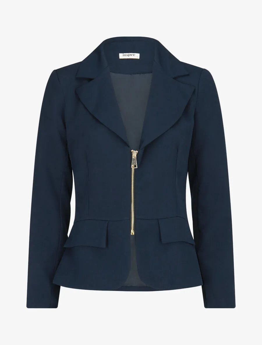 Veste cintrée à zip - Marine
