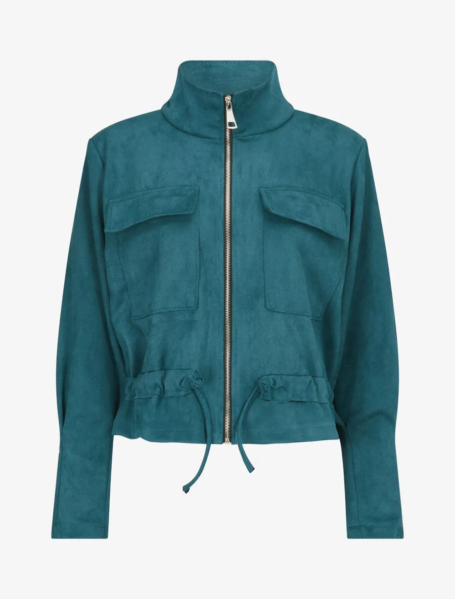 Veste souple en suédine - Bleu lagon