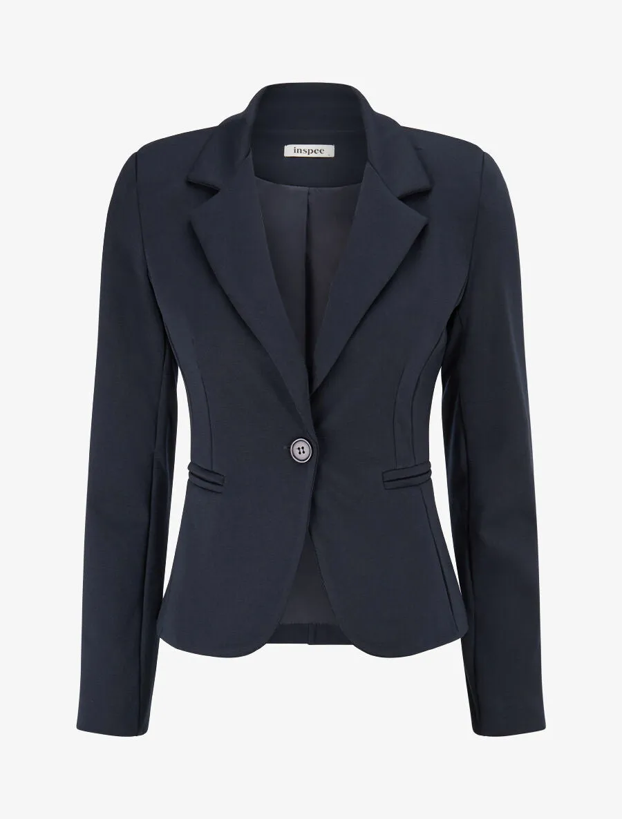 Veste ajustée à col cranté - Marine