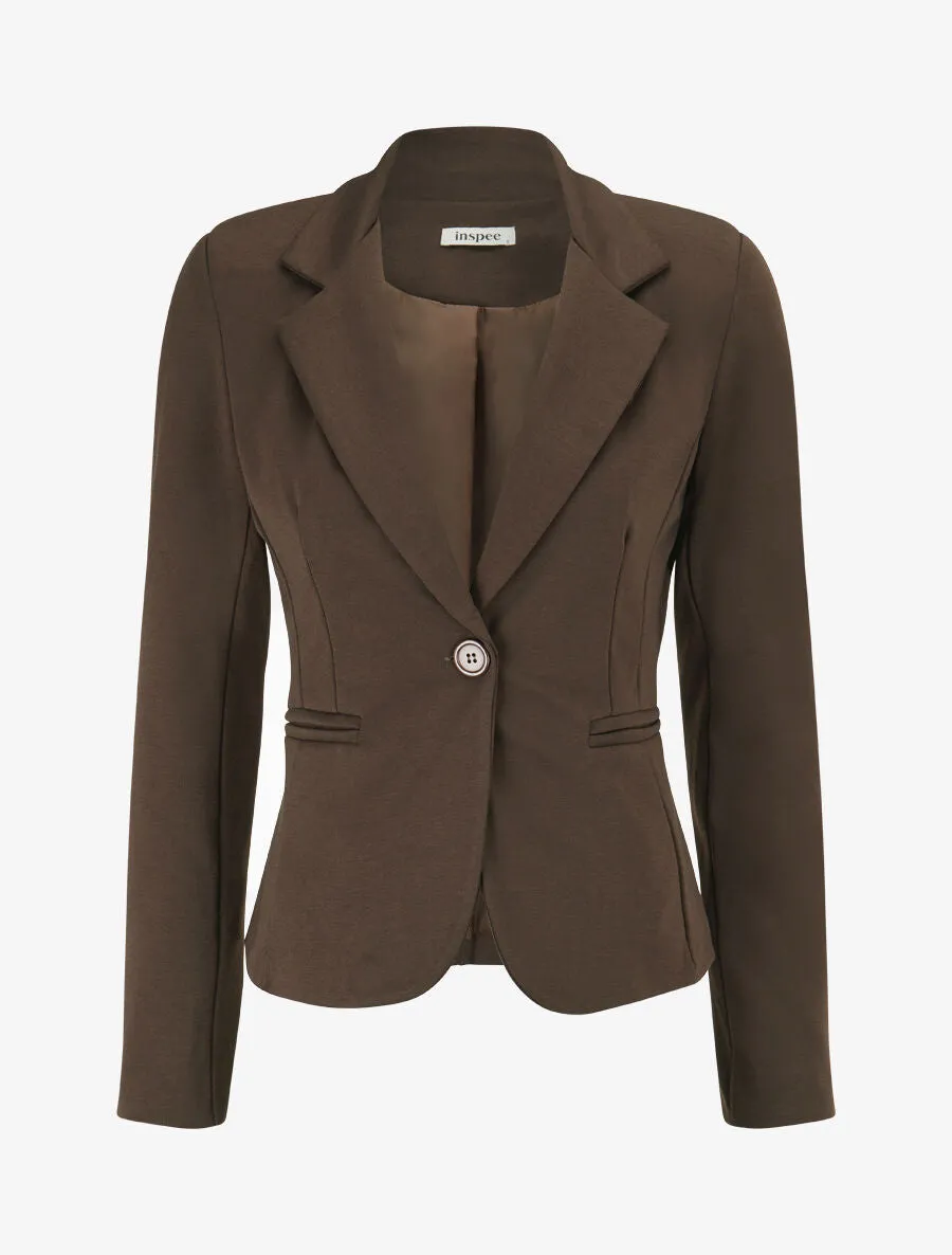 Veste ajustée à col cranté - Marron