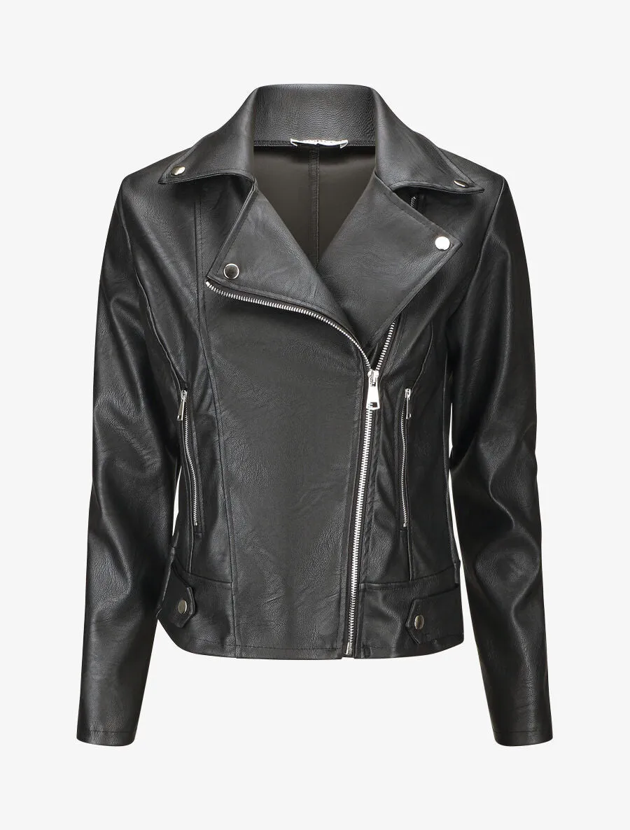 Veste style perfecto coupe droite - Noir