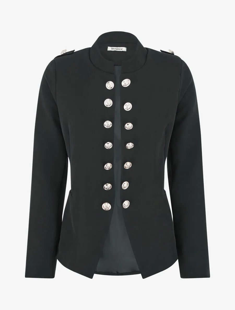Veste droite style officier - Noir