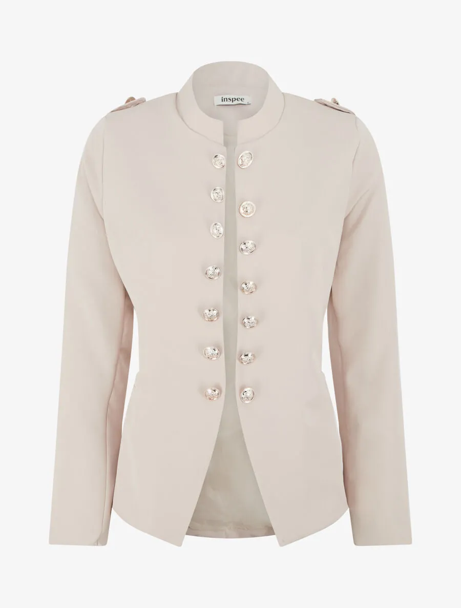 Veste droite style officier - Beige