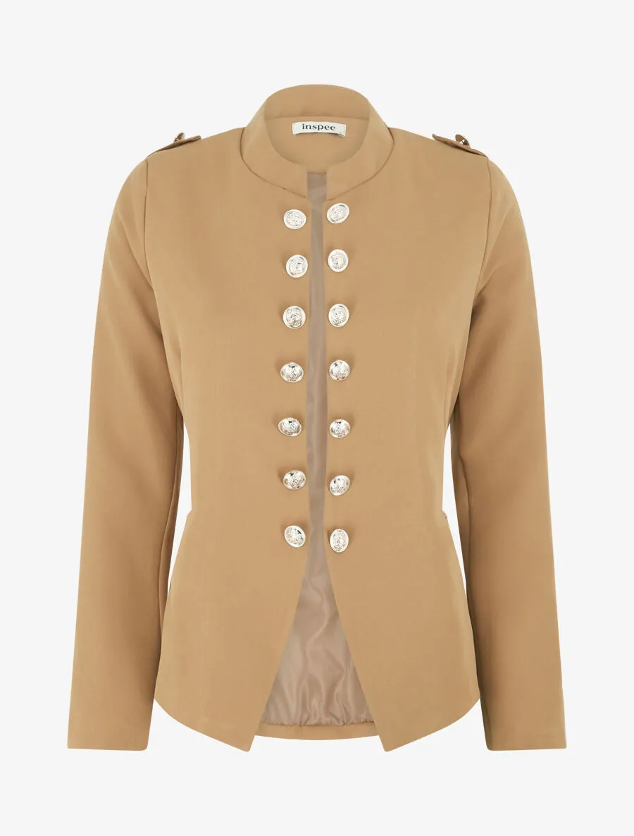 Veste droite style officier - Camel