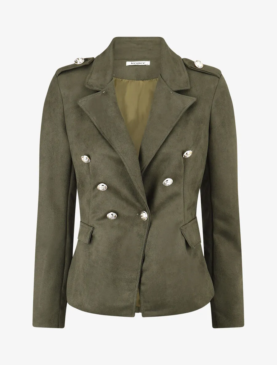 Veste mi-longue style officier - Kaki