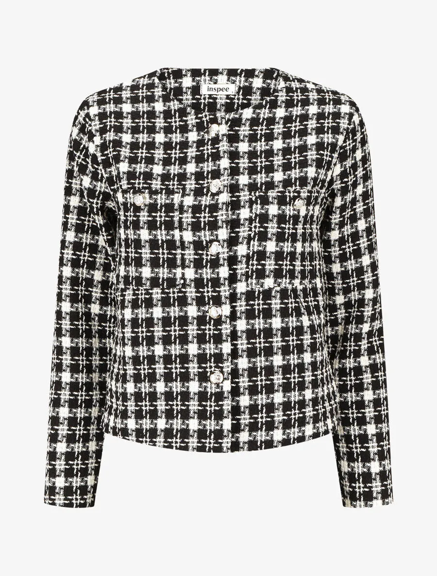 Veste en tweed boutonnée - Noir