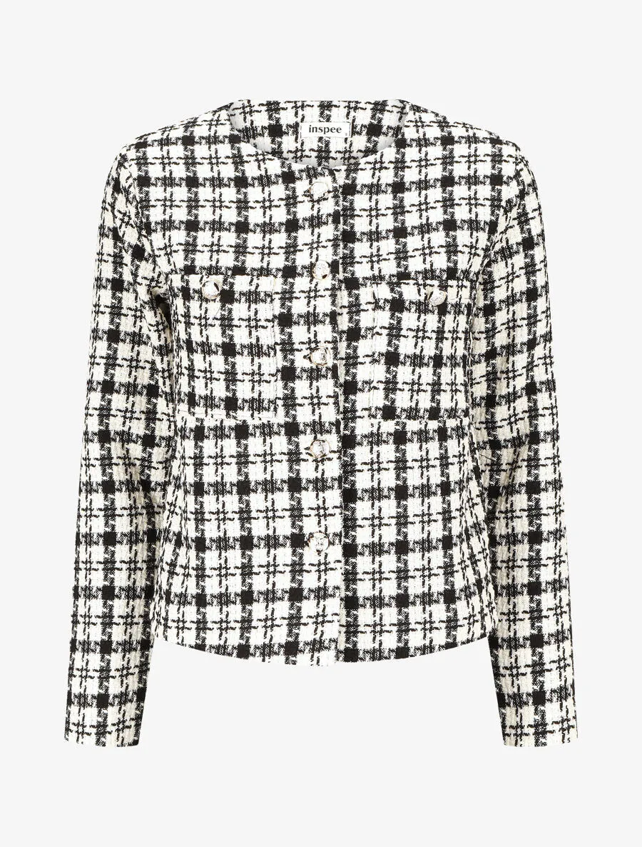 Veste en tweed boutonnée - Blanc