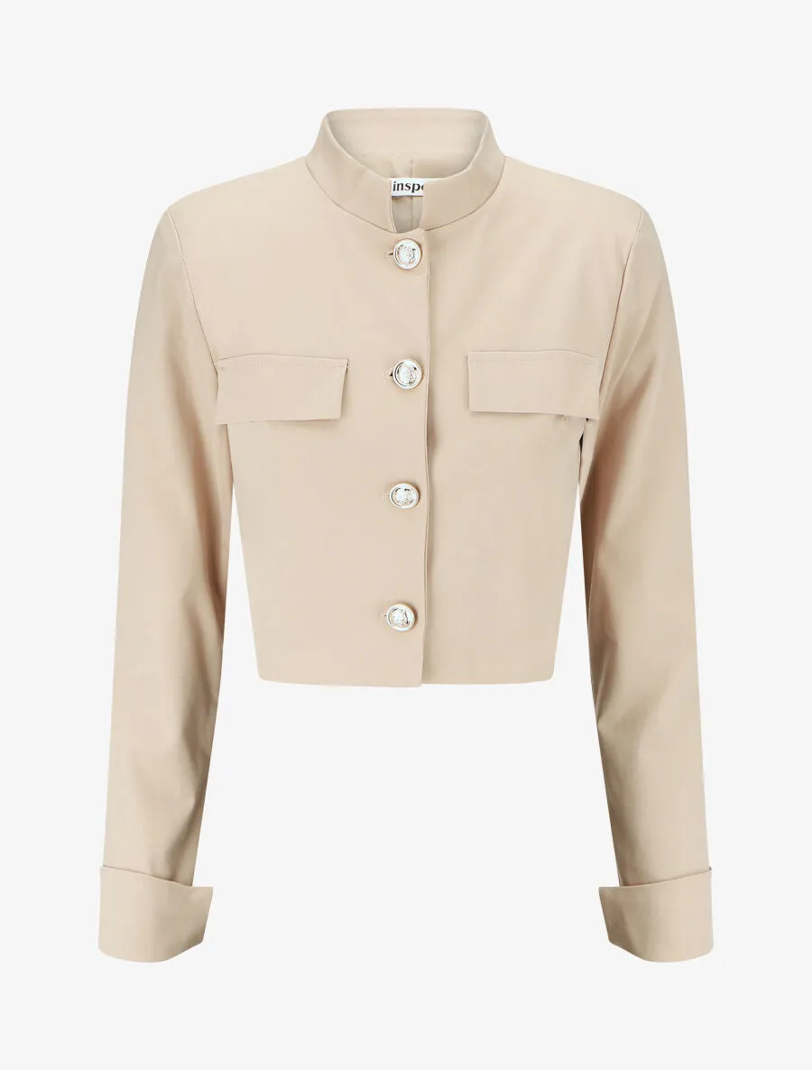 Veste courte boutonnée - Beige