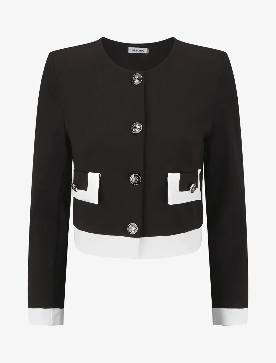 Veste légère à bordures contrastées - Noir