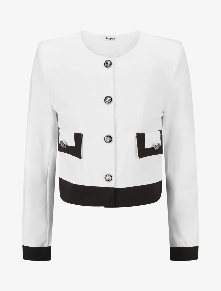 Veste légère à bordures contrastées - Blanc