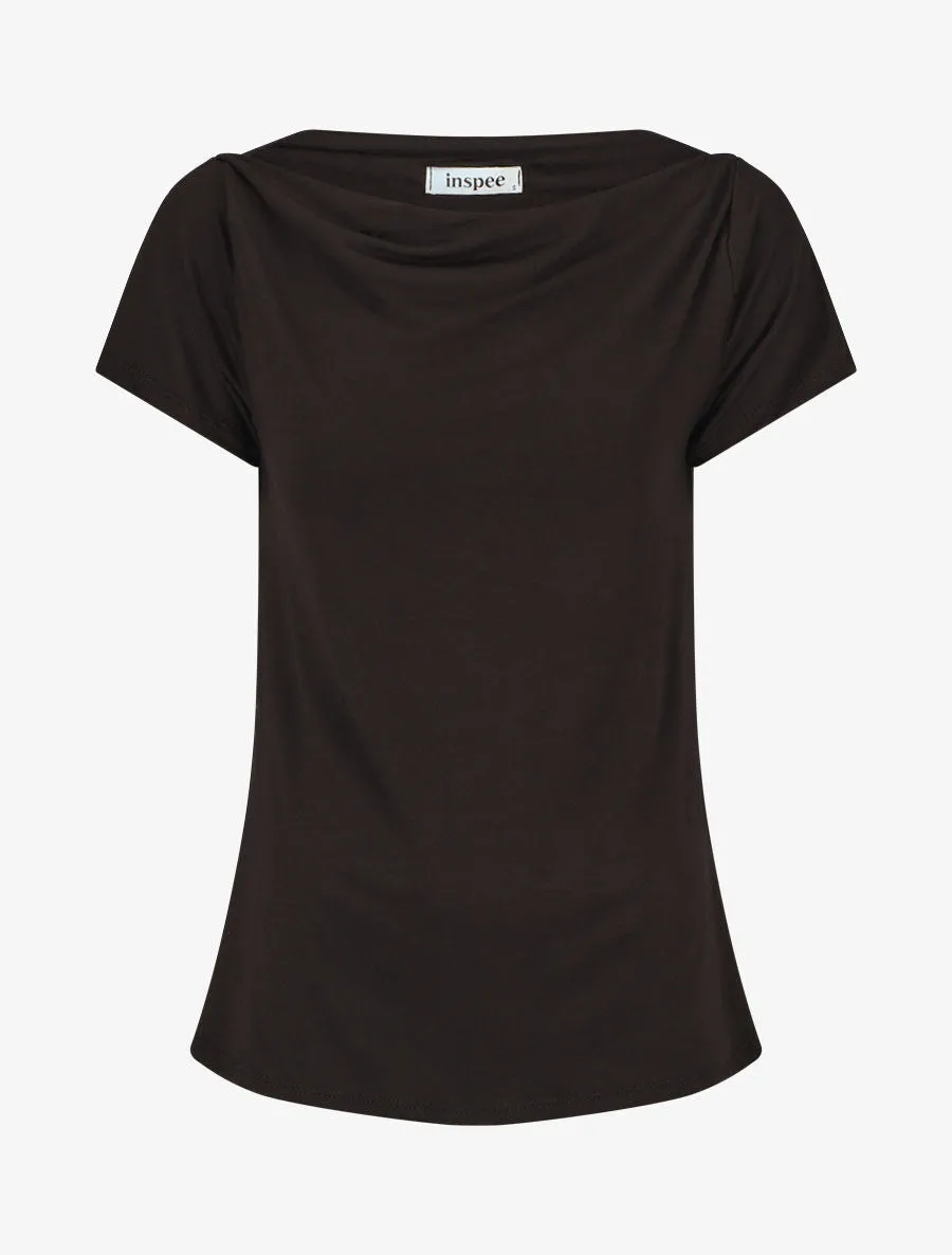 Top uni à manches courtes - Noir