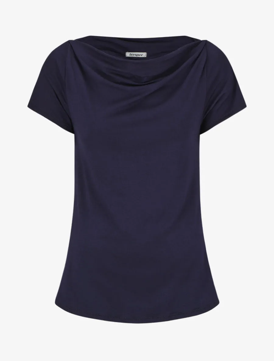 Top uni à manches courtes - Marine