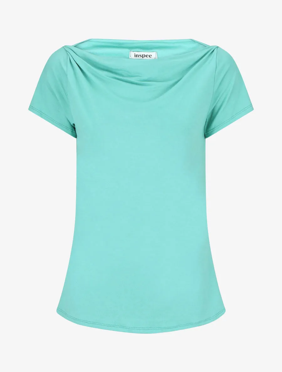 Top uni à manches courtes - Turquoise